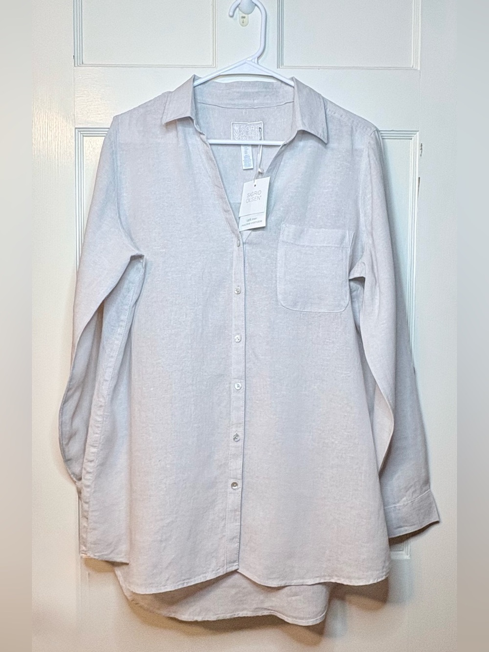 Sigrid Olsen 100% Linen Button Down NWT